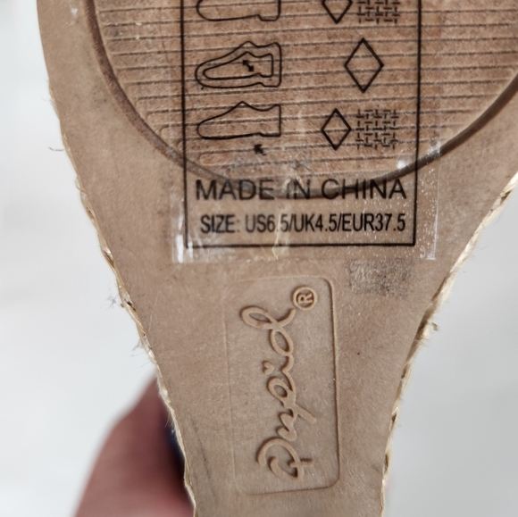 Qupid Pin-up, Retired "BluePineapple" Wedge Sandals size 6.5 NWOT - Picture 4 of 11